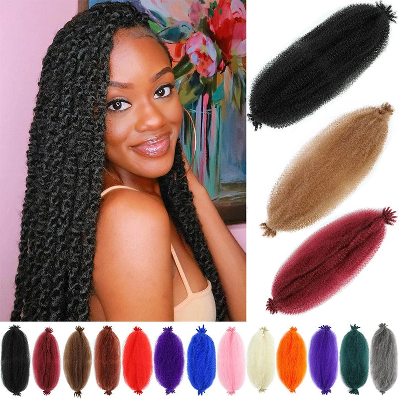 Afro Twist Hair Springy Afro Twist Hair Pre Fluffed Spring Twist Hair Pre Stretched Wrapping Hair for Soft Locs Hair Extensions